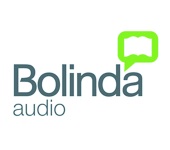 Logo of Bolinda Audio featuring text and a green speech bubble.