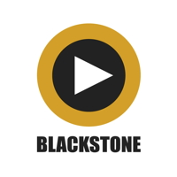 Logo featuring a play button inside a yellow circle with "BLACKSTONE" text below.