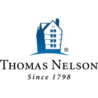 Logo of Thomas Nelson with a stylized blue house and the text "Since 1798".