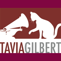 Logo depicting a dog and a cat facing each other, in silhouette style, on a red and brown background.