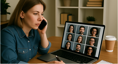 casting director speaking on the phone